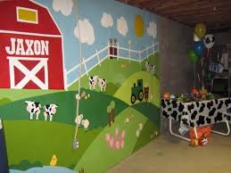 Mural Suasana Peternakan Untuk Menghiasi Kamar Anak Mural Kamar Main Anak Ide Ruang Bermain