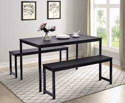 If you have a small dining room or even a small space without a bonafide dining room, there are tricks to maximize square footage and create a dining area. Metal Frame And Mdf Board Dining Kitchen Table With Benches Space Saving Furniture Amolife 3 Piece Modern Industrial Soho Dining Table Set Kitchen Dining Room Furniture Home Kitchen Fcteutonia05 De