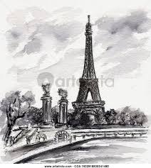Dibujo i punto, línea , plano y formas de expresión. Torre Eiffel Monocolor Jesus Castillo Diaz Artelista Com