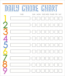 Free Printable Chore Chart Template Vastuuonminun