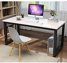 Amazon Com 47 Rectangular Table Modern Simple Style Dining Table Office Desk Computer Desk Easy Assembly White Modern Computer Desk Furniture Office Desk