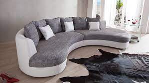 Wohnlandschaft in grauweiß mit bettfunktion in 2019. Wohnlandschaft Limoncello Sofa Rundecke Weiss Grau