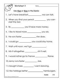 Then Vs Than Worksheet 3worksheets Grammar Worksheets English Grammar Worksheets Education Quotes For Teachers