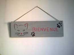 Plaque De Porte Bienvenue Chat Passion Decorations Murales Par Ptitecrea Unique Items Products Novelty Sign Decor