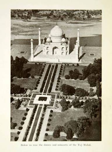 1932 Print Flying Carpet Taj Mahal Agra Aerial View Mughal Architectur – Period Paper Historic Art LLC