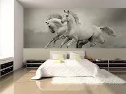 Black And White Mural Ideas White Horses In The Summer Wall Mural Animals Wildlife Black White Eazywallz Wall Murals Mural Horse Mural