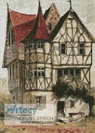 2 use 2 strands of thread for cross stitch. Artecy Cross Stitch Tudor Home Cross Stitch Pattern To Print Online Cross Stitch Landscape Cross Stitch Pictures Cross Stitch Patterns