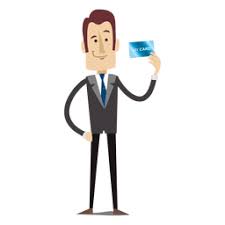 Businessman Cartoon Holding Creditcard Office Cartoon Business Man Cartoon