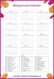 Check sarawak public holidays (federal and state) for the calendar year 2020. Malaysia Calendar 2020 With Public Holidays