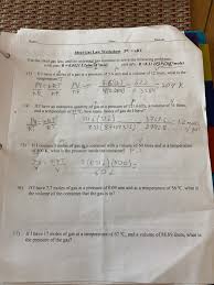 To the number of molecules we. Ideal Gas Law Chemistry Worksheet Answers