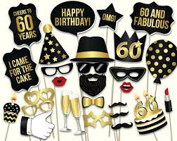 Photobooth 60th Birthday Photo Booth Props Free Printable 60th Birthday Photo Booth Props Printable Pdf Black And Gold Sixtieth Birthday Party Supplies Instant Download Mustache Lips Glasses Birthday Props Birthday Photo Booths 60th Birthday Party