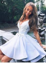 Sgd102 Cute V Neck Lace Short Prom Dress Homecoming Dress On Storenvy Satin Homecoming Dress Cute Prom Dresses Prom Dresses Short