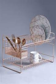 Rose Gold Two Tier Drainer Rose Gold Kitchen Accessories Rose Gold Kitchen Gold Kitchen Accessories