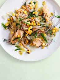 Halve the cherry tomatoes and add to the pan with the softened vegetables. Salmon Fennel And Tarragon Salad Recipe Delicious Seafood Recipes Salad Recipes Recipes