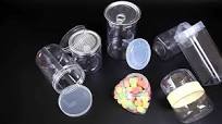 Hot Selling 200ml - 900ml Multi- Diameter Clear Plastic Jar PET Food  Storage Container with Gold Silver Aluminum Lid