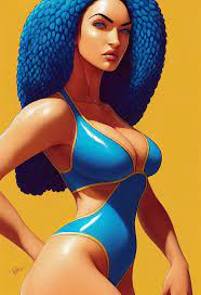 Midjourney prompt: Megan Fox as Marge Simpson, highly - PromptHero