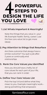 How To Define Your Personal Core Values 4 Key Steps Personal Core Values Core Values Self Improvement Tips