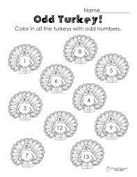 Odd Even Turkeys Free Worksheet Parts Of Speech Worksheets Worksheets Free Number Worksheets