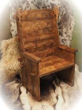 Viking Medieval Throne Witcher Game Of Thrones Larp Sca Etsy Vikings Patterned Chair Viking Tent