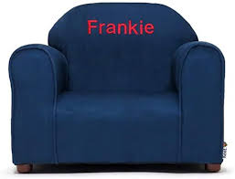 Upholstered Personalized Kids Chair Microfiber Suede Navy In 2020 Personalized Kids Chair Kids Chairs Childrens Chairs