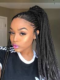 25 Braid Hairstyles With Weave That Will Turn Heads Stayglam Weave Hairstyles Braided Feed In Braids Ponytail Braided Hairstyles