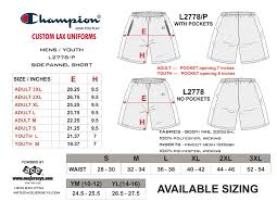 Champion Mens Shorts Size Chart Rldm
