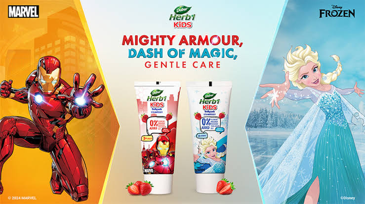 Dabur Herb'l Kids Toothpaste featuring Elsa, AI generated