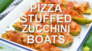 4) top the stuffed zucchini with a little more cheese over the top, followed by pepperoni and a pinch of oregano, pop them back in the oven until cheese is melted and bubbly. Pizza Stuffed Zucchini Boats Video Sweet And Savory Meals