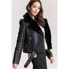 Forever 21 Faux Fur Moto Jacket Black 925 Mxn Liked On Polyvore Featuring Outerwear Jackets Faux Fur B Leather Jackets Women Winter Outfits 2017 Jackets