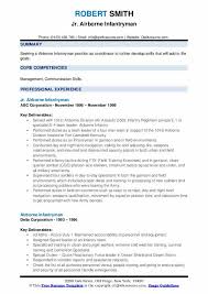 airborne infantryman resume samples