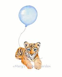 Baby Animal Prints Boys Room Wall Decor 8 X 10 Print Tiger Etsy In 2021 Baby Animal Nursery Art Baby Animal Prints Tiger Illustration