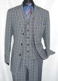 Tag still in the jacket and kept in the. 3 Button 3 Piece Suit Mens Navy Plaid 1920s Fortino 5802v6