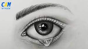 How To Draw A Realistic Eye With Teardrop - Youtube