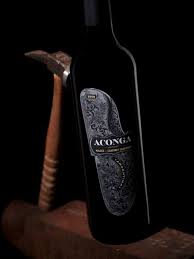 Aconga Wine From Argentina Wine Bottle Label Design Beer Packaging Design Bottle Label Design