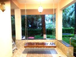 Modern interior design with swings and hammock chairs. Timber Art Swati S Wooden Teakwood Swing Onjal Jhula For Home Standard Brown Amazon In Furniture