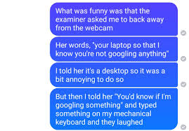 Oral examination — noun an examination conducted by spoken communication • syn: Had An Online Oral Exam Today I Have Cherry Greens For Context This Is What Happened Thought It Was Funny Mechanicalkeyboards