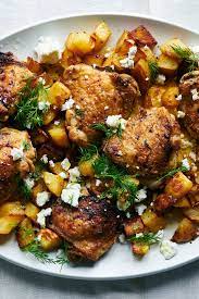 Sheet Pan Chicken And Potatoes With Feta Lemon And Dill Recipe Recipe Dill Recipes Sheet Pan Recipes Nyt Cooking