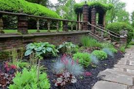 Tradition Blooms In Garden On Sewickley Tour Low Maintenance Landscaping Front Yard Blue Fescue Front Yard Landscaping