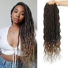 18inch Wavy Senegalese Twist Crochet Hair Braids Wavy Ends Synthetic Hair Extension Senegalese Twist Crochet Hair Crochet Hair Styles Braided Hairstyles
