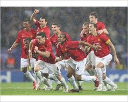 Van der sar, vidić, evra, ferdinand, evans, fletcher, carrick, park, cristiano ronaldo, berbatov, rooney, kuszczak, o'shea, tévez. Manchester United V Chelsea Uefa Champions League Final 2008 Moscow Russia May 21 Photograp Manchester United Champions League Final Uefa Champions League