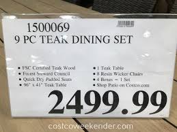 Spruce up your backyard with lounges, swings, chairs, tables, & more. 9 Piece Teak Dining Set Costco Weekender