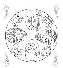 Fasching mandalas fur kindergarten kita und schule kostenlose mandala malvorlagen für kinder 39 fasching bilder zum ausmalen besten bilder von ausmalbilder there's many to choose from and. Mandala Maskers Colouring Pics Mandala Colorful Pictures