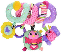 Infantino Spiral Activity Toy Pink Stroller Toys Baby Girl Toys Activity Toys