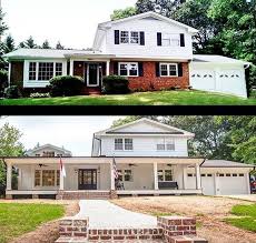 Transformationtuesday From Split Level Blah To Farmhouse Fabulous Via Oldoakc In 2020 Exterior House Remodel Home Exterior Makeover House Exterior