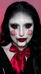 Jigsaw if he was one of the girls❤️🧩 #sawmovies #sawmoviecosplay  #jigsawmakeup #halloweencostume #jigsawcosplay #halloweenmakeup