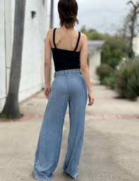 Women's Sway Wide-Leg Soft Denim Pants – Wash Lab – washlabshop