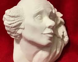 Busto de payaso de bizcocho de cerámica: Kit de manualidades hecho a mano  (15 x 15 cm)