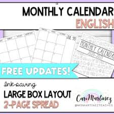 Customize this microsoft word / excel monthly calendar template using our calendar customization. Large Printable Calendar Worksheets Teachers Pay Teachers