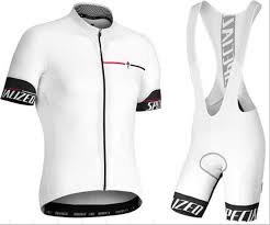 2019 Specialized Racing Short Sleeve White Cycling Jersey And Bib Shorts Set