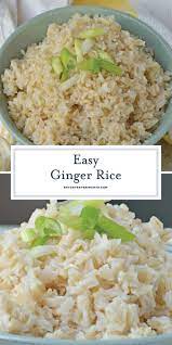 Ginger Rice Is An Easy And Delicious Jasmine Rice Recipe That S Full Of Flavor Great As A Standa Jasmine Rice Recipes Rice Side Dish Recipes Rice Recipes Side